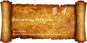 Barancsy Albina névjegykártya